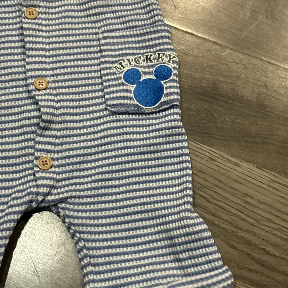 Disney Mickey Mouse Pluto 24M Romper Striped Blue Boys Girls Shorts